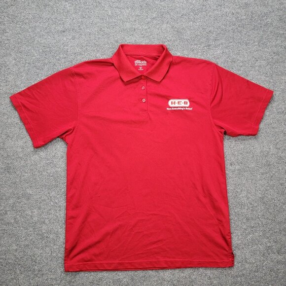 HEB Polo Shirt Womens XL Red Short Sleeve Store Employee Uniform Work Wear - Picture 1 of 8